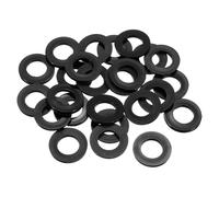 sourcing map 25Pcs M14 Nylon Flat Washers Plain Washer 14mm ID 27mm OD 2.5mm Thick Plastic Spacers for Screws Bolts Garden Faucet Plumbing Repair, Black