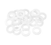 sourcing map 25Pcs M16 Nylon Flat Washers Plain Washer 16mm ID 30mm OD 3mm Thick Plastic Spacers for Screws Bolts Garden Faucet Plumbing Repair, White
