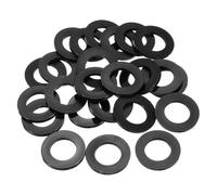 sourcing map 25Pcs M22 Nylon Flat Washers Plain Washer 22mm ID 44mm OD 3mm Thick Plastic Spacers for Screws Bolts Garden Faucet Plumbing Repair, Black