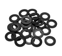 sourcing map 25Pcs M24 Nylon Flat Washers Plain Washer 24mm ID 45mm OD 3mm Thick Plastic Spacers for Screws Bolts Garden Faucet Plumbing Repair, Black