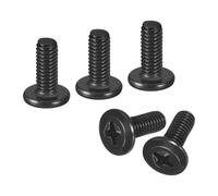 sourcing map 25Pcs M4-0.7 x 10mm Flat Round Head Machine Screws, 304 Stainless Steel Phillips Drive Machine Screw, Full Thread, Black Oxide