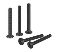 sourcing map 25Pcs M4-0.7 x 35mm Flat Round Head Machine Screws, 304 Stainless Steel Phillips Drive Machine Screw, Full Thread, Black Oxide