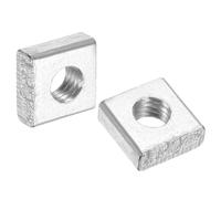 sourcing map 25Pcs M4x8mmx3mm Square Nuts, Carbon Steel Zinc Plated Coarse Thread Square Nuts Fasteners for Home Repairs and Professional Engineering, Silver