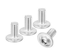 sourcing map 25Pcs M6-1x12mm Flanged Button Head Socket Cap Screws, 304 Stainless Steel Socket Drive Fasteners Bolts, Fully Thread Machine Screws, Silver