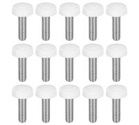 sourcing map 25Pcs M6-1x20mm Threaded Knurled Thumb Screws, Zinc Plated Carbon Steel Clamping Knobs Grip Plastic Round Head Thumbscrews for Quick Remove Screws Clamping Screws, White