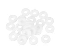 sourcing map 25Pcs M6 Nylon Flat Washers Plain Washer 6mm ID 16mm OD 1.5mm Thick Plastic Spacers for Screws Bolts Garden Faucet Plumbing Repair, White