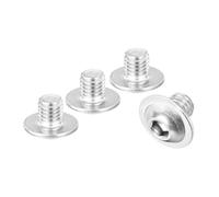 sourcing map 25Pcs M8-1.25x8mm Flanged Button Head Socket Cap Screws, 304 Stainless Steel Socket Drive Fasteners Bolts, Fully Thread Machine Screws, Silver