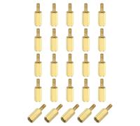 sourcing map 25Pcs Male to Female Thread Spacer Screws, M2.5 x 10mm + 6mm Brass Hex Standoff Screws PCB Motherboard for Drone Quadcopter, Computer and Circuit Board
