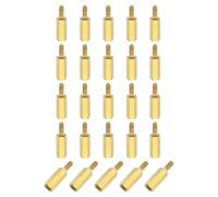 sourcing map 25Pcs Male to Female Thread Spacer Screws, M2.5 x 12mm + 6mm Brass Hex Standoff Screws PCB Motherboard for Drone Quadcopter, Computer and Circuit Board