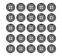 sourcing map 25pcs Metal Button 15mm (0.59") 4 Holes Alloy Round Buttons Craft Sewing Accessories for Clothing DIY Crafts Decoration, Gun