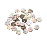 sourcing map 25Pcs Natural Shell Button, 2 Hole 10mm Mother of Pearl Buttons for Shirt Coats Suits Jacket Jeans Skirts DIY Sewing Crafts, 1.5-2.3mm Thick, Brown