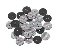 sourcing map 25Pcs Natural Shell Button, 2 Hole 12.5mm Pearlescent Mother of Pearl Buttons for Shirt Coats Suits Jacket Jeans Skirts DIY Sewing Crafts, Black