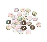 sourcing map 25Pcs Natural Shell Button, 2 Hole 12mm Mother of Pearl Buttons for Shirt Coats Suits Jacket Jeans Skirts DIY Sewing Crafts, 1.5-2.3mm Thick, Brown