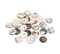 sourcing map 25Pcs Natural Shell Button, 2 Hole 15mm Mother of Pearl Buttons for Shirt Coats Suits Jacket Jeans Skirts DIY Sewing Crafts, 1.5-2.3mm Thick, Brown