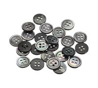 sourcing map 25Pcs Natural Shell Button, 4 Hole 12.5mm Mother of Pearl Buttons for Shirt Coats Suits Jacket Jeans Skirts DIY Sewing Crafts, Black/Silver