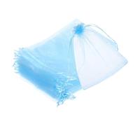 sourcing map 25pcs Organza Bags 15x20cm Drawstring Favor Pouches Sheer Mesh Bag for Gift Jewelry Wedding Party Christmas Candy Sky Blue