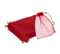 sourcing map 25pcs Organza Bags 15x20cm Drawstring Favor Pouches Sheer Mesh Bag for Gift Jewelry Wedding Party Christmas Candy Wine Red