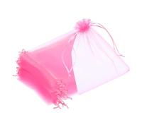 sourcing map 25pcs Organza Bags 15x20cm Drawstring Favor Pouches Sheer Mesh Bag for Gift Jewelry Wedding Party Christmas Candy Dark Pink