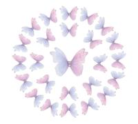 sourcing map 25Pcs Organza Fabric Butterflies for Craft,40mm 3D Double-Layer Sheer Mesh Butterfly Applique Butterflies with Diamond for DIY Wedding Parties, Home Decor and Clothing,Light Purple