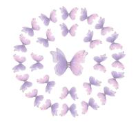 sourcing map 25Pcs Organza Fabric Butterflies for Crafts,40mm 3D Double-Layer Sheer Mesh Butterfly Applique Butterflies with Diamond for DIY Wedding Parties, Home Decor and Clothing,Deep Purple