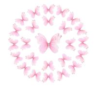 sourcing map 25Pcs Organza Fabric Butterflies for Crafts,40mm 3D Double-Layer Sheer Mesh Butterfly Applique Butterflies with Diamond for DIY Wedding Parties, Home Decor and Clothing, Deep Pink
