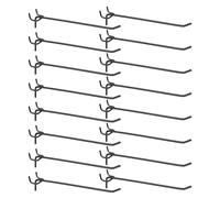 sourcing map 25pcs Pegboard Shelving Hooks 8" Stainless Steel Peg Board Display Hook Hanging Holders Wall Mount Organize Tools for Workbench Garage Kitchen Store, Black