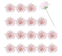 sourcing map 25Pcs Peonies Artificial Flowers, Fake Peony Flowers Artificial Silk Flowers Heads Real Touch with Faux Stems for Home Office Wedding Bouquet Party Festival Decor, Soft Pink