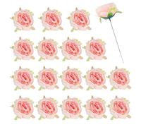 sourcing map 25Pcs Peonies Artificial Flowers, Fake Peony Flowers Artificial Silk Flowers Heads Real Touch with Faux Stems for Home Office Wedding Bouquet Party Festival Decor, Champagne Pink