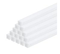 sourcing map 25pcs Plastic Model Tube ABS Square Tube 2x2x250mm White Easy Processing for Architectural Model Making DIY