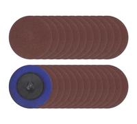 sourcing map 25pcs Quick Change Sanding Discs 2" 400 Grit R-Type Roll Lock Aluminum Oxide Conditioning Disc Sandpaper for Die Grinder Grinding Fast Cutting, Red Brown