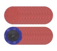 sourcing map 25pcs Quick Change Sanding Discs 2" 80 Grit R-Type Roll Lock Ceramic Grains Conditioning Disc Sandpaper for Die Grinder Grinding Fast Cutting, Bright Red