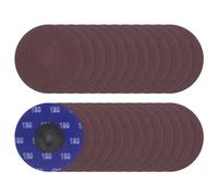 sourcing map 25pcs Quick Change Sanding Discs 3" 180 Grit R-Type Roll Lock Aluminum Oxide Conditioning Disc Sandpaper for Die Grinder Grinding Fast Cutting, Red Brown