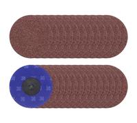 sourcing map 25pcs Quick Change Sanding Discs 3" 36 Grit R-Type Roll Lock Aluminum Oxide Conditioning Disc Sandpaper for Die Grinder Grinding Fast Cutting, Red Brown