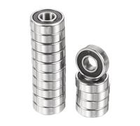 sourcing map 25pcs R4-2RS Deep Groove Ball Bearings 1/4" ID x 5/8" OD x 10/51" Height Miniature Bearings Double Rubber Shielded Chrome Steel Z2 Bearing for Engineering Machinery, ABEC3