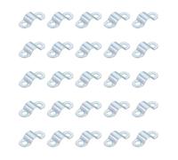 sourcing map 25Pcs Rigid Pipe Strap Fit M4 (1/6") Tube OD, 2 Holes Carbon Steel Tension Tube Clamp, U Bracket Tube Clip for Pipe or Cable Fixing, Silver