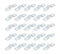 sourcing map 25Pcs Rigid Pipe Strap Fit M4.5 (1/6") Tube OD, 2 Holes Carbon Steel Tension Tube Clamp, U Bracket Tube Clip for Pipe or Cable Fixing, Silver