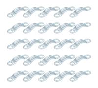 sourcing map 25Pcs Rigid Pipe Strap Fit M5 (1/5") Tube OD, 2 Holes Carbon Steel Tension Tube Clamp, Metal Wire Clips for Pipe or Cable Fixing, Silver