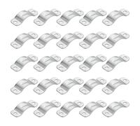 sourcing map 25Pcs Rigid Pipe Strap Fit M5 (1/5") Tube OD, 2 Holes Carbon Steel Tension Tube Clamp, U Bracket Tube Clip for Pipe or Cable Fixing, Silver