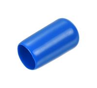 sourcing map 25pcs Rubber End Caps 10mm ID Vinyl Round End Cap Cover Screw Thread Protectors Blue