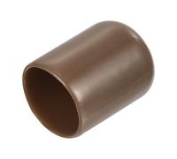 sourcing map 25pcs Rubber End Caps 15mm(5/8") ID Vinyl Round End Cap Cover Screw Thread Protectors Brown