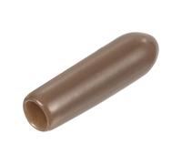 sourcing map 25pcs Rubber End Caps 3mm(1/8") ID Vinyl Round End Cap Cover Screw Thread Protectors Brown