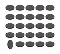sourcing map 25Pcs Rubber Solid Discs Washers, 12mm OD x 1.5mm Thick Anti Slip Bumper Pads Non-Adhesive Rubber Spacers Flat Round Gasket Pad for Furniture Appliances DIY Craft, Black