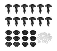 sourcing map 25Pcs Safety Dog Noses, Plastic Matte Dog Nose with Spacer for DIY Stuffed Animals Crochet Bear Doll Making Supplies, 18 x 13.5 x 21mm / 0.71 x 0.53 x 0.83in
