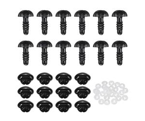 sourcing map 25Pcs Safety Dog Noses, Plastic Matte Dog Nose with Spacer for DIY Stuffed Animals Crochet Bear Doll Making Supplies, 12 x 9 x 17mm / 0.47 x 0.35 x 0.67in
