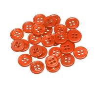 sourcing map 25Pcs Shell Buttons, 11.5mm 4 Hole Mother of Pearl Blazer Buttons Sewing Craft Shell Discs for Shirt Sewing DIY Crafts Decoration, Orange Red