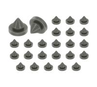 sourcing map 25Pcs Silicone Door Silencers, 12mm Hinge-Outlet Anti Collision Silencers, Tapered Door Slam Preventer for Metal Doors Frame, Home, Office, Gray