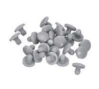 sourcing map 25Pcs Silicone Plugs, Rubber Round Snap in Locking Hole Plugs for 2.5-3mm Hole, Hole Stoppers Waterproof Hole Plug for Metal Tube, Furniture End Caps Inserts, Grey