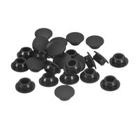 Sourcing Map 25Pcs Silicone Plugs, Rubber Round Snap-in Locking Stoppers for 10-10.5mm Holes, Waterproof Metal Tube Caps, Furniture End Inserts, Black