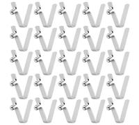 sourcing map 25pcs Single Button Kayak Paddle Snap Spring Clip 3.8x5.6x21mm 65Mn Spring Steel V-Shaped Hollow Lift Telescopic Locking Tube Pole Clips for Tent Umbrella Camping