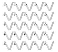 sourcing map 25pcs Single Button Kayak Paddle Snap Spring Clip 4.5x7x25mm 65Mn Spring Steel V-Shaped Hollow Lift Telescopic Locking Tube Pole Clips for Tent Umbrella Camping